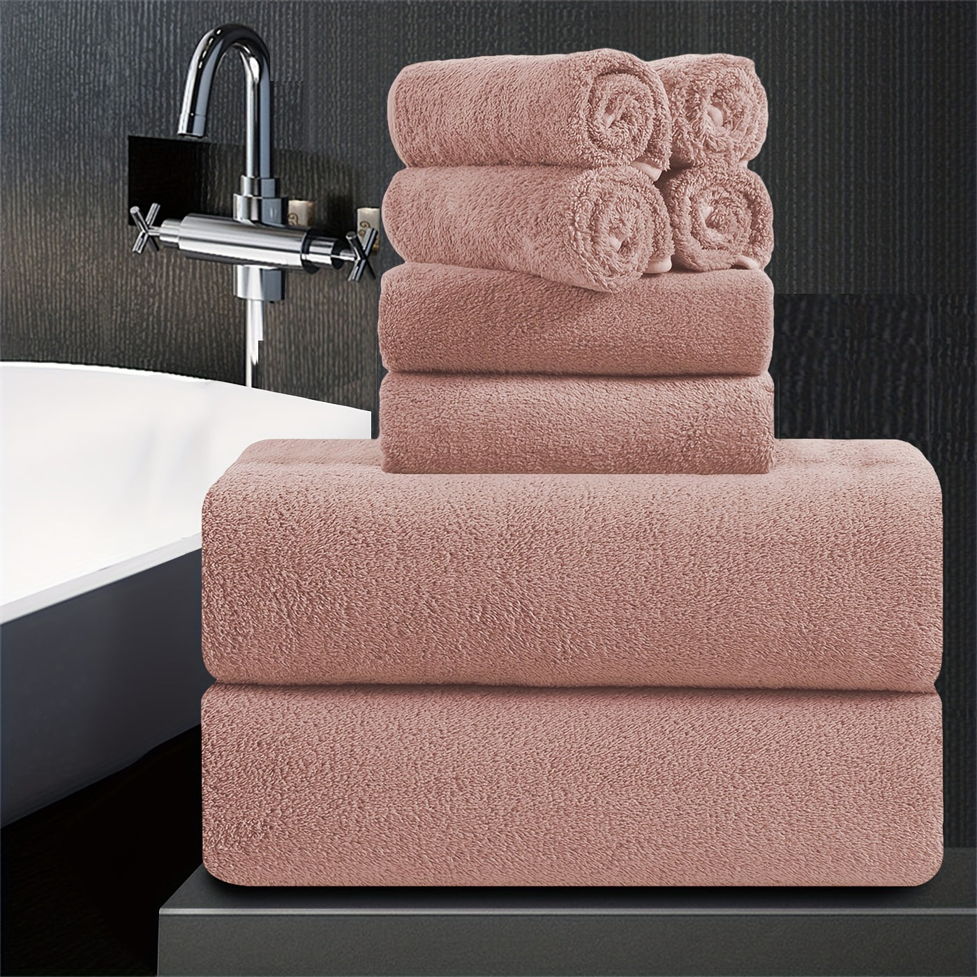 8pcs Extra Large Bath Towels Set 35" X 70", Premium Towel Set for Bathroom Gym Oversized Bath Sheet Ultra-Soft Luxury Thick Lightweight Highly Absorbent Fast Dry Towel for Daily Use, 750GSM