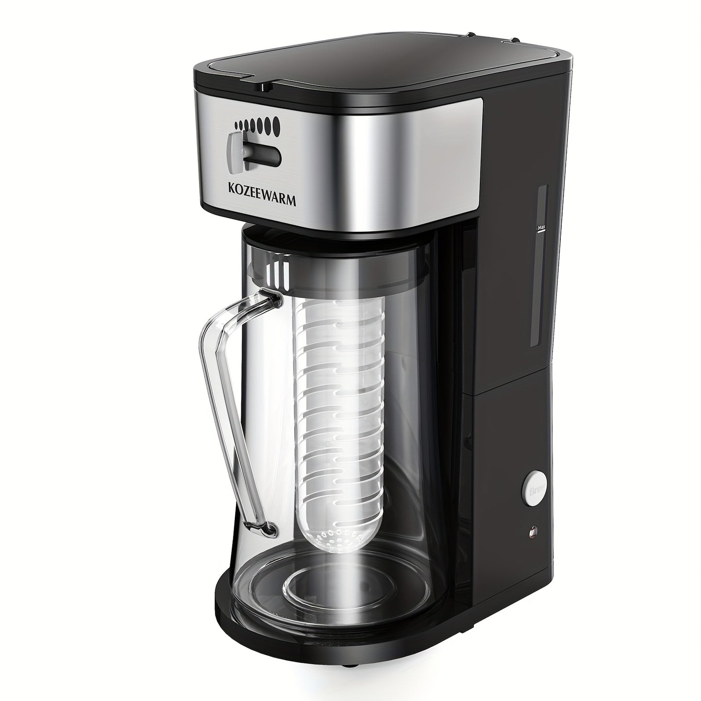 Iced Tea & Coffee Maker 3 QT Pitcher with Reusable Filter Basket | Adjustable Brew Strength | Cold Brew Machine for Iced Tea, Lattes, Lemonade & Flavored Water | Black