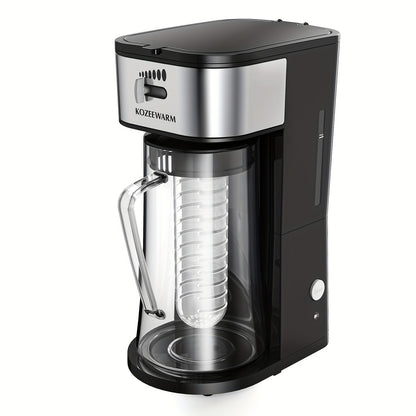 Iced Tea & Coffee Maker 3 QT Pitcher with Reusable Filter Basket | Adjustable Brew Strength | Cold Brew Machine for Iced Tea, Lattes, Lemonade & Flavored Water | Black