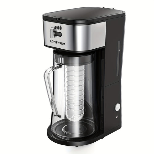Iced Tea & Coffee Maker 3 QT Pitcher with Reusable Filter Basket | Adjustable Brew Strength | Cold Brew Machine for Iced Tea, Lattes, Lemonade & Flavored Water | Black