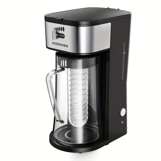 Iced Tea & Coffee Maker 3 QT Pitcher with Reusable Filter Basket | Adjustable Brew Strength | Cold Brew Machine for Iced Tea, Lattes, Lemonade & Flavored Water | Black