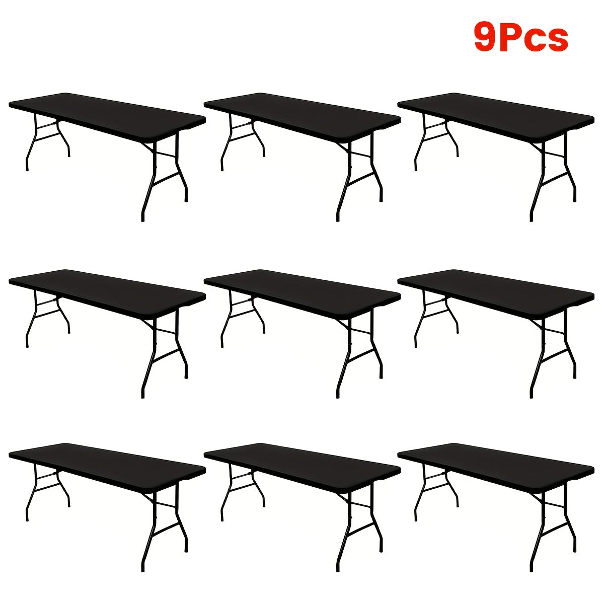 3/6/9/12pcs Stretchable Table Covers 6Ft Washable Elastic Polyester Rectangle Tablecloth Protector For Camping Indoor & Outdoor Parties Picnics Weddings Graduations Valentine'S Day Spandex Blend Easy To Clean