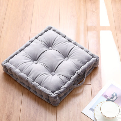 1pc Square Flannel Futon Mat Thickened for All Seasons, Chair and Stool Mat, Cushion, Steamed Bun Seat Mat, Futon Meditation Mat, Decorative Ornament, Bay Window Pillow