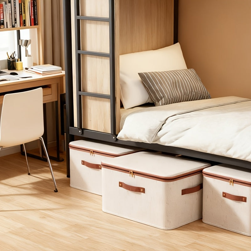2 Pack Foldable Storage Bins With Lids- Large Capacity, Space Saving Storage Organizer For Clothes, Blankets, Books, Under-Bed Storage