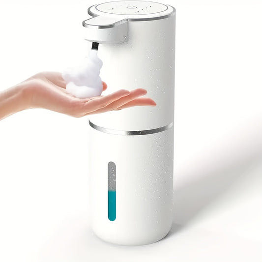 Automatic Foam Soap Dispenser Wall Mount Touchless 400ml USB Rechargeable IPX5 Waterproof 4 Adjustable Levels Sensor Soap Pump for Bathroom Kitchen Sink Office Hotel
