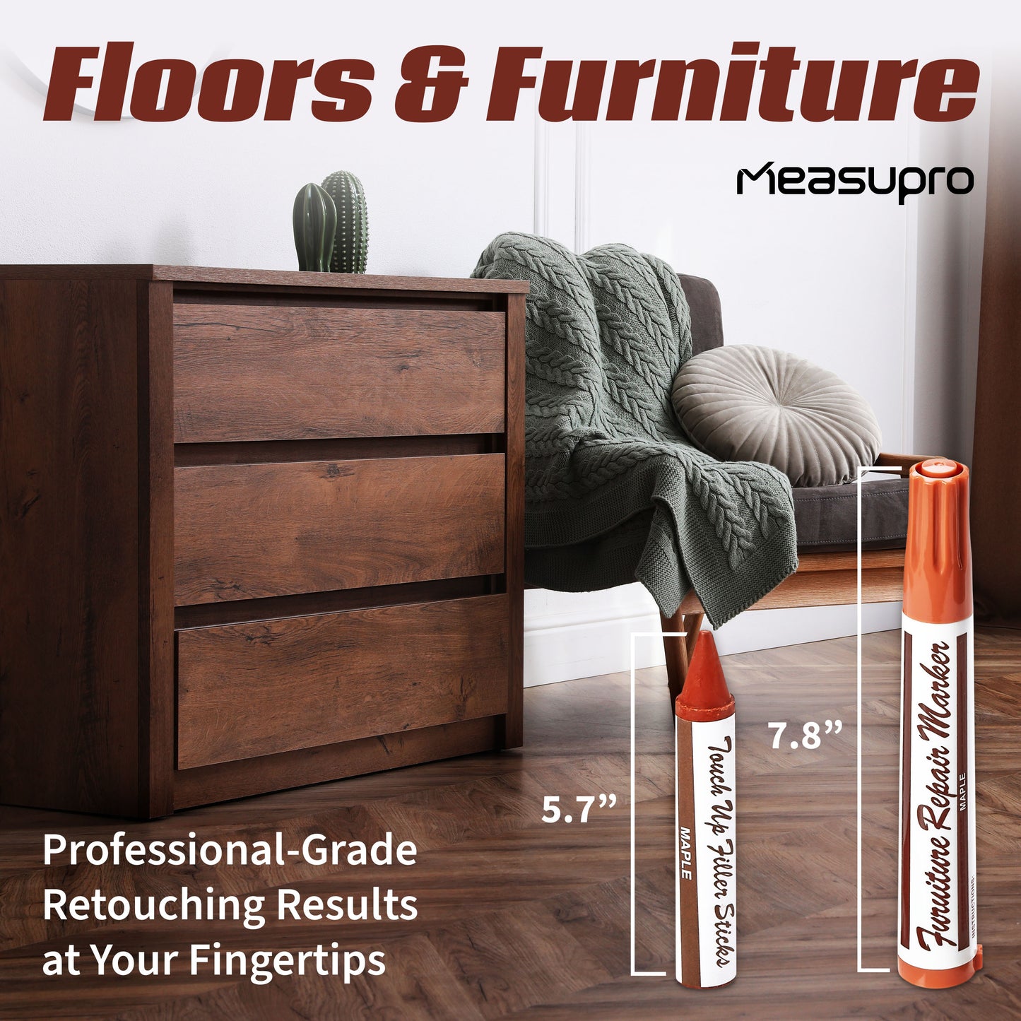 Wood Scratch Repair Kit Furniture Touch Up Markers Scratch Stain Repair Pens for Wood Furniture Tables Desks Floors Bedposts Cabinets Dark Light Mixed Colors 13 PC or 34 PC Carpenter Essential