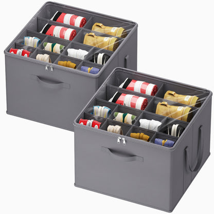 Large Shoe Box Storage Containers with Clear Cover and Reinforced Handles, Open Storage Bins,Shoe Storage Organizer for Closet, Fits 12-16 Pairs, Foldable Storage Bins Fit for Boots Heels Sneakers, 1/2/3 Pack