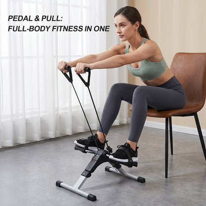 Portable Elliptical Trainer, Mini Exercise Bike For Home & Office, LCD Display, 8 Resistance Levels, Silent Anti-Slip Design, 350lb Capacity, For Arm & Leg Pedal Training, Ideal For Home, Office & Seniors