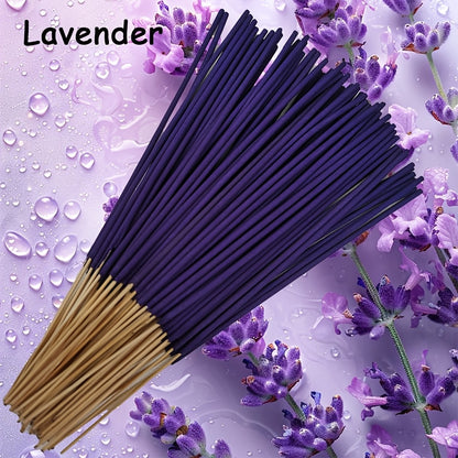 195pcs/ bag, 8.7in Natural Lavender Incense Stick, Suitable for Home Use, Yoga Room, Tea Room, Meditation Scene