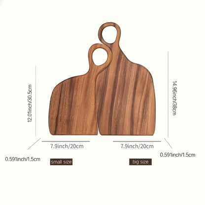 2pcs Heavy-Duty Wood Cutting Board Set - Extra-Thick Wooden Chopping Board for Meat, Bread And Cheese - Reversible Kitchen Board with Non-Slip Handle, Perfect Gift for Thanksgiving, Halloween, Christmas