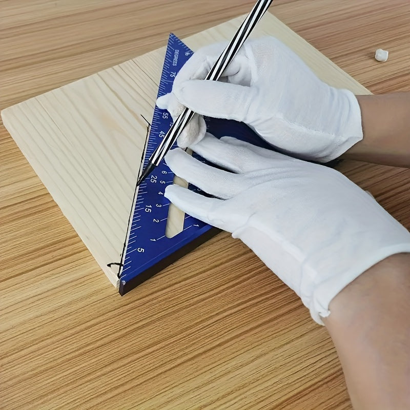 12-Inch Aluminum Triangle, Precision Woodworking Angle Measuring And Marking Tool, Triangle Ruler with Angle Protractor And Metric Scale, Durable Metal Measuring And Marking Tool for Home Improvement And Woodworking