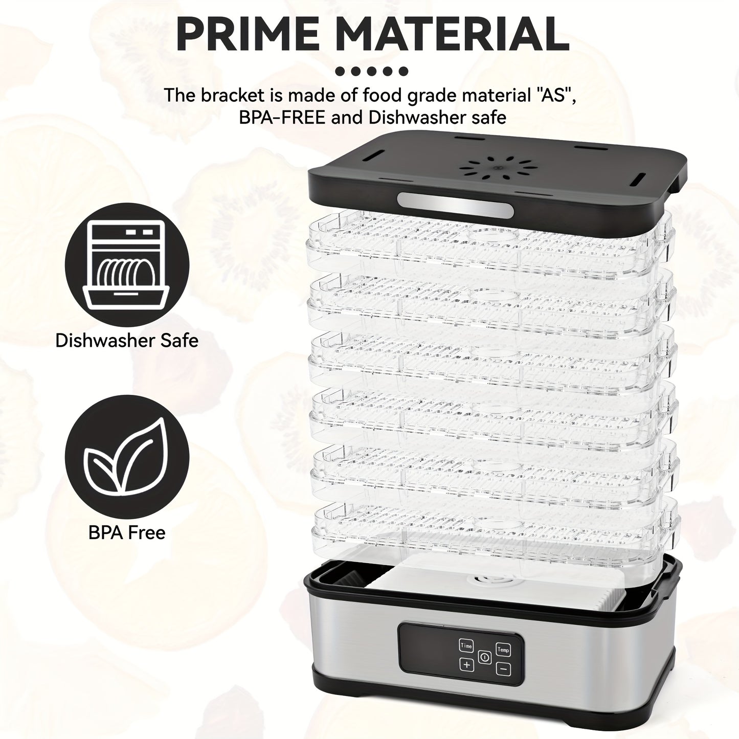5-Tray Food Dehydrator Machine with Digital Thermostat & Timer, Stainless Suitable for Jerky, Fruits, Herbs, Veggies, Yogurt, Pet Treats - Trays, Energy-Saving, Ultra-Quiet for Home Kitchen, RV, Camping, Raw Diet, Gifts