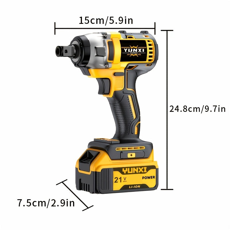 21 Volt Wireless Impact Wrench Drill Set, Heavy-duty Impact Drill, Optional 2AH/4AH Battery, Toolbox, Charger, And Complete Set Of Drill Bit Accessories, Suitable for Car Repair And Heavy-duty DIY, Is The Perfect Gift for Male Fathers