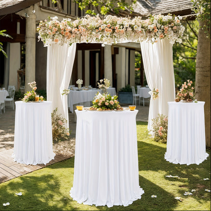 Spandex Cocktail Table Cover Round Stretch Tablecloth for Party Wedding Banquet – Elastic High Top Table Cloth Fitted Cover for Events, Birthdays, Hotels, Outdoor Picnic, Exhibition