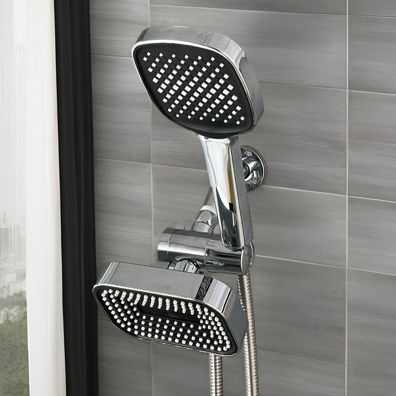 High-Traffic Advanced High-Pressure Rainfall Combo, 2-In-1 Handheld And Shower Head Set with Long Hose And T-Valve - Durable ABS Material, Wall Mounted, Bathroom Upgrade Exclusive for Shower Use Solely For shower use solely
