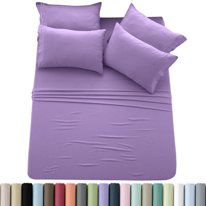 Hannah Bedding 6-PieceSheet Set – Soft Brushed 100% polyester, 20 Vibrant Colors, 6 Different Sizes – Stylish, Comfortable & Fade-Resistant