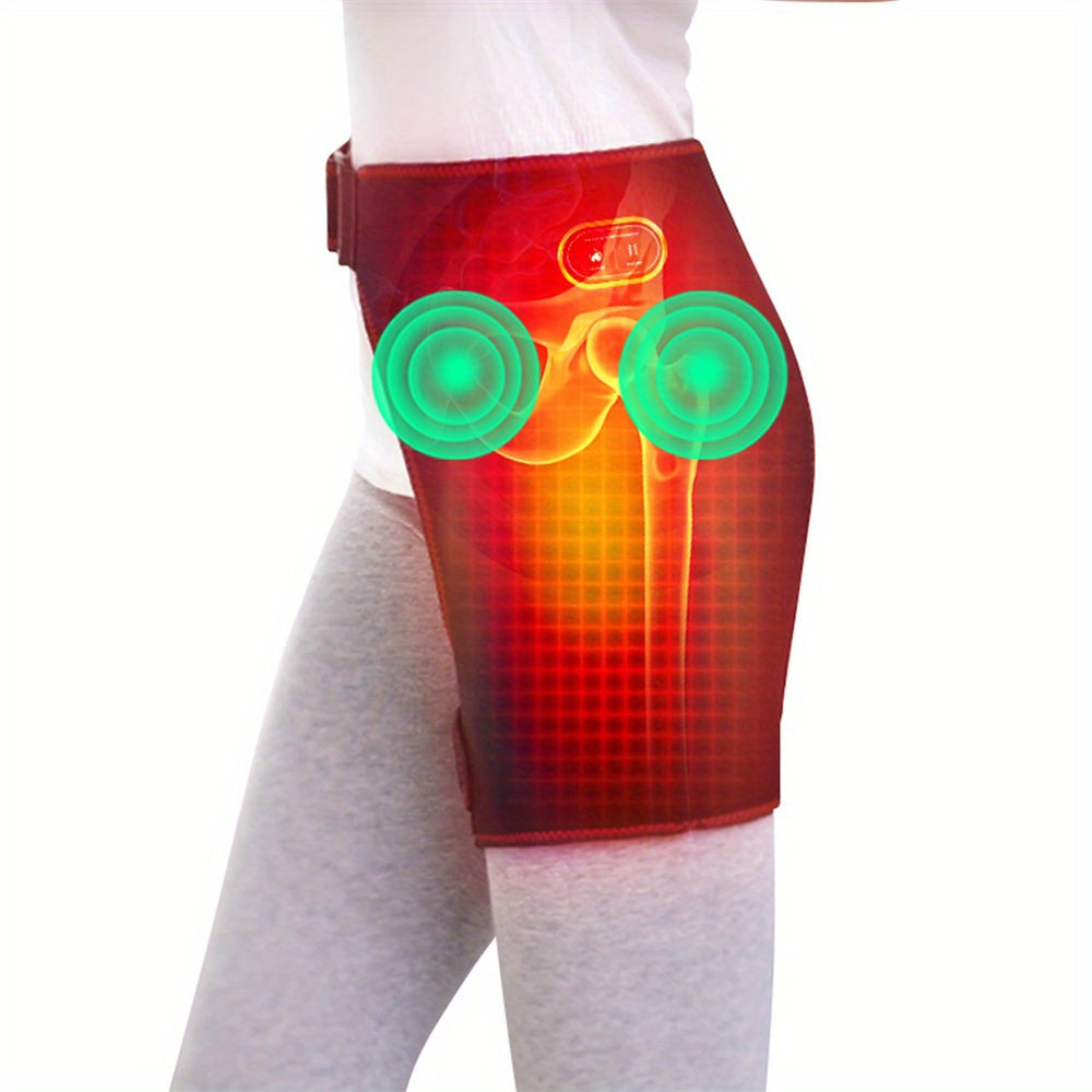 Heated Hip Brace USB Electric Heated Hip Brace with 3 Massager Vibration and Heat Settings Heated Hip Brace for Women Men