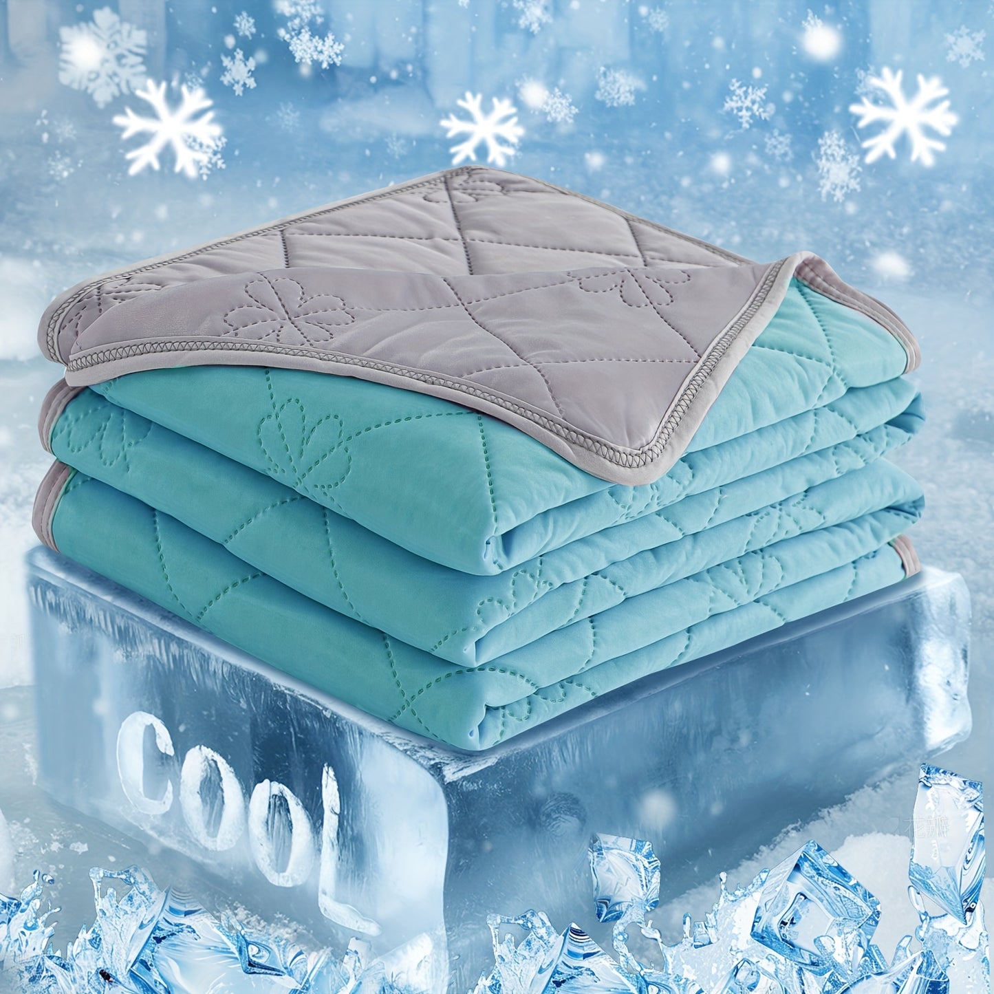 Modern Summer Cooling Throw, Featuring Ultrasonic Embossing, Made from 100% Polyester, Machine Washable, Breathable And Lightweight, Ideal for Night Sweats And Hot Sleepers, on