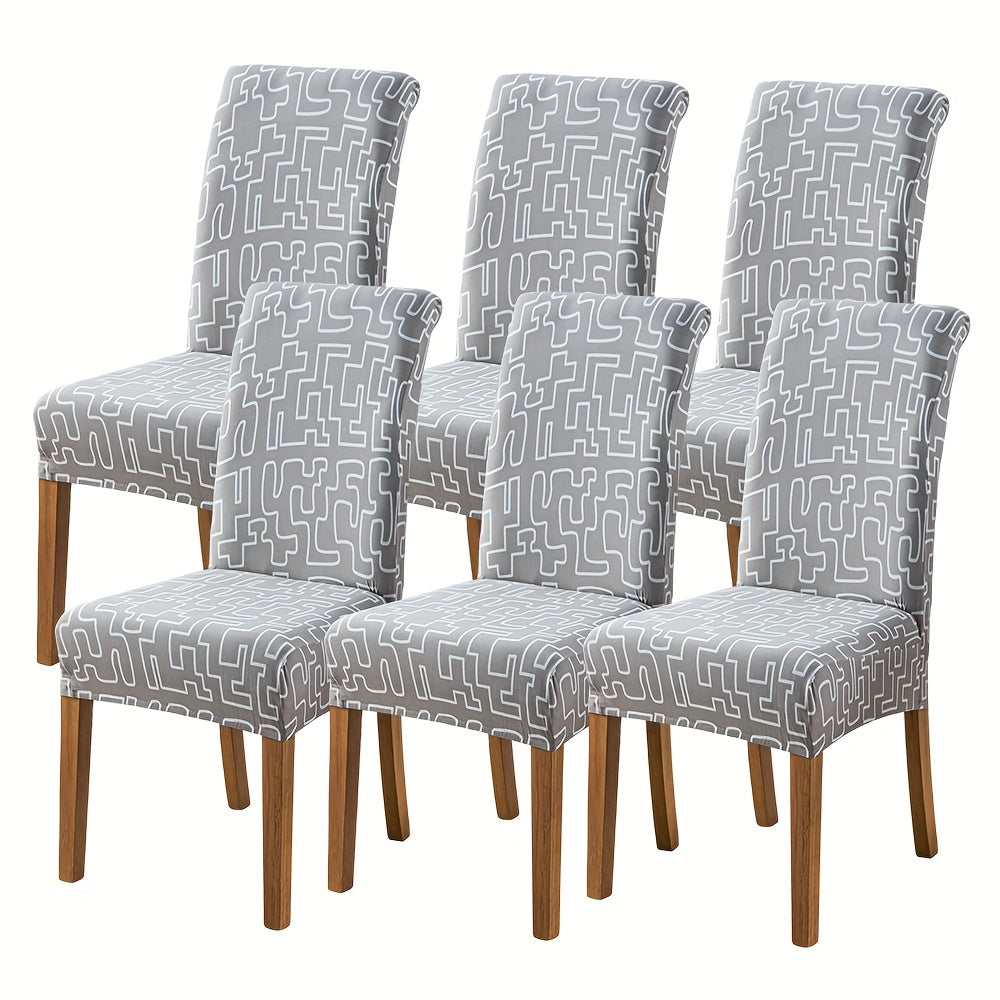 Chair Covers Slipcovers Set Of 4 And 6, Spandex Super Fit Stretch Removable Washable Kitchen Parsons Protector for Dining Room, Hotel, Ceremony