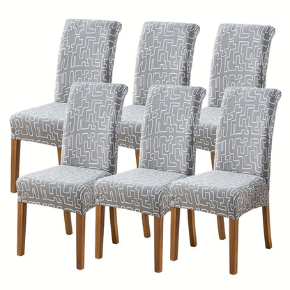 Chair Covers Slipcovers Set Of 4 And 6, Spandex Super Fit Stretch Removable Washable Kitchen Parsons Protector for Dining Room, Hotel, Ceremony