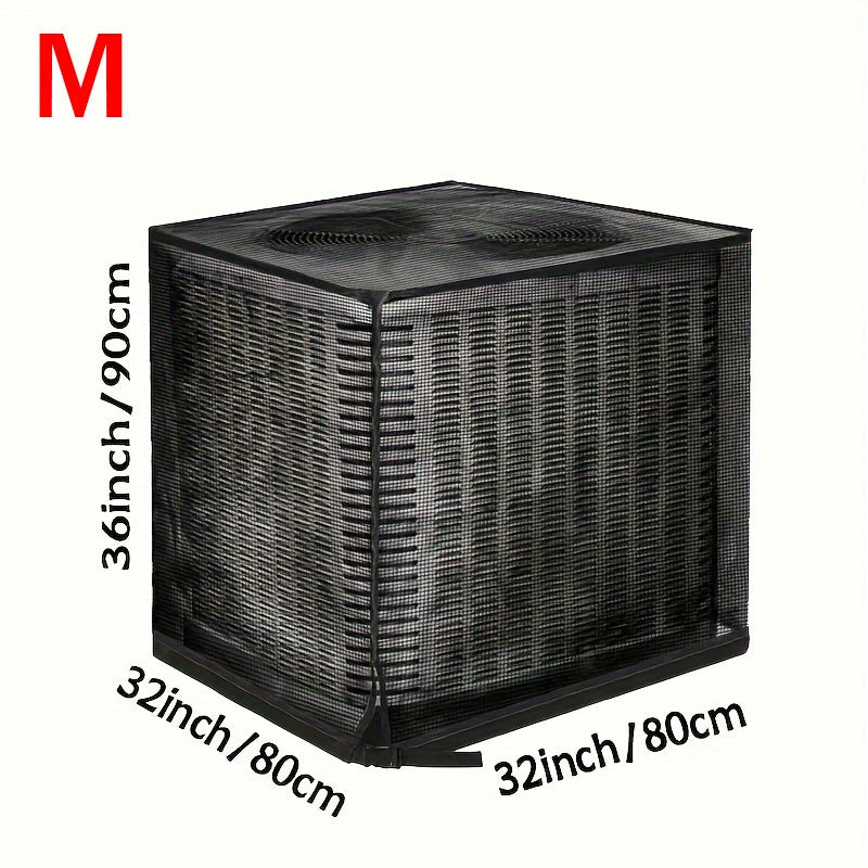 Heavy-Duty Outdoor Central Air Conditioning Cover Full Protection Against Debris, Bugs, Rain, Snow, UV Rays Reathable Mesh Design with Adjustable Buckle Straps for Residential Commercial Use 3-in-1 Debris/ Bug/ Leaf Protection