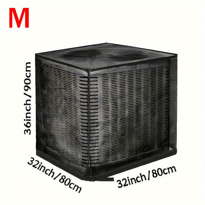 Heavy-Duty Outdoor Central Air Conditioning Cover Full Protection Against Debris, Bugs, Rain, Snow, UV Rays Reathable Mesh Design with Adjustable Buckle Straps for Residential Commercial Use 3-in-1 Debris/ Bug/ Leaf Protection