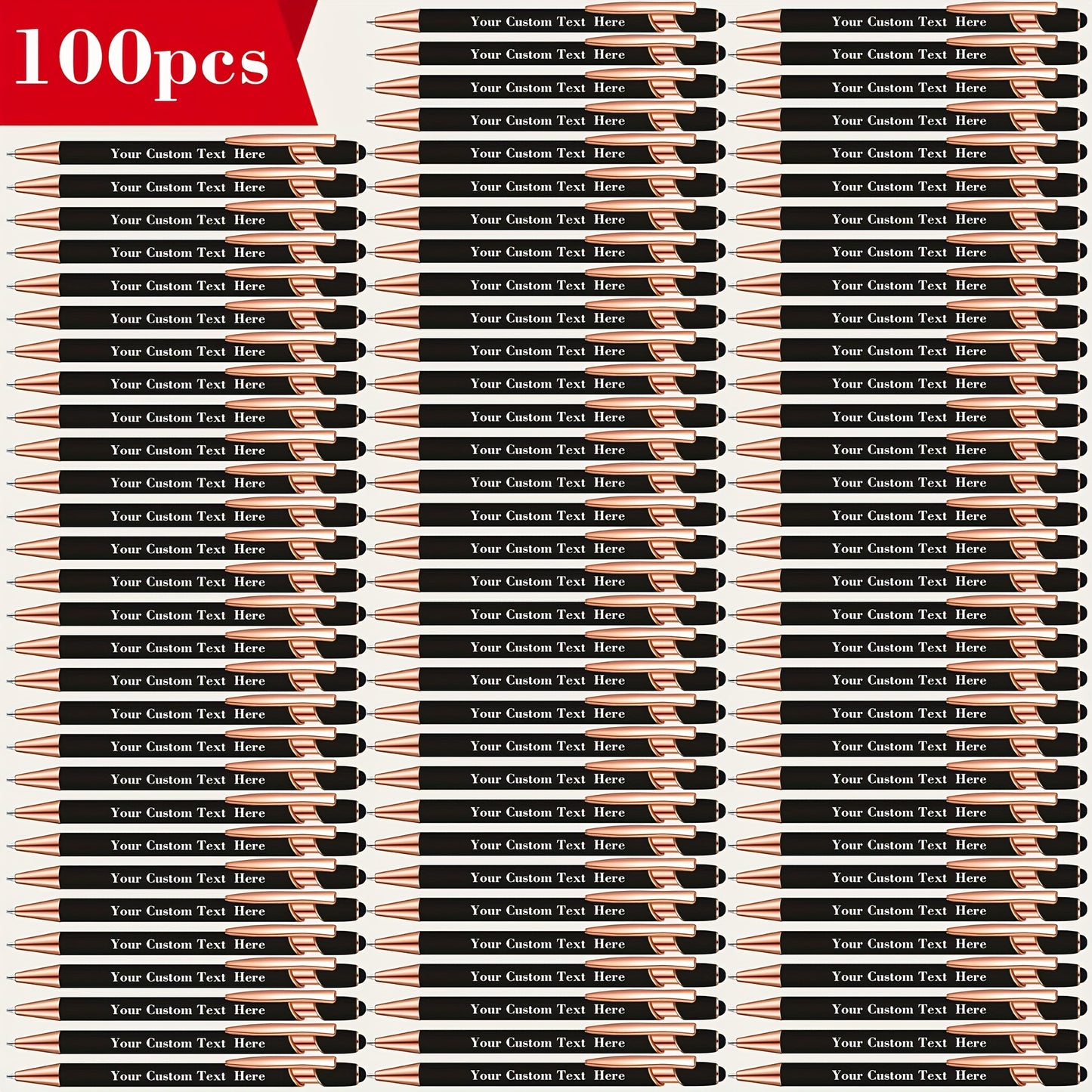100pcs Custom Engraved Luxury Tactile Ballpoint Pen Set, Metal-Shaft Custom Pen - Personalized Writing Instrument, Perfect Choice for Anniversary, School Supplies, Christmas, Birthday, Graduation Season Gifts, And Party Favors