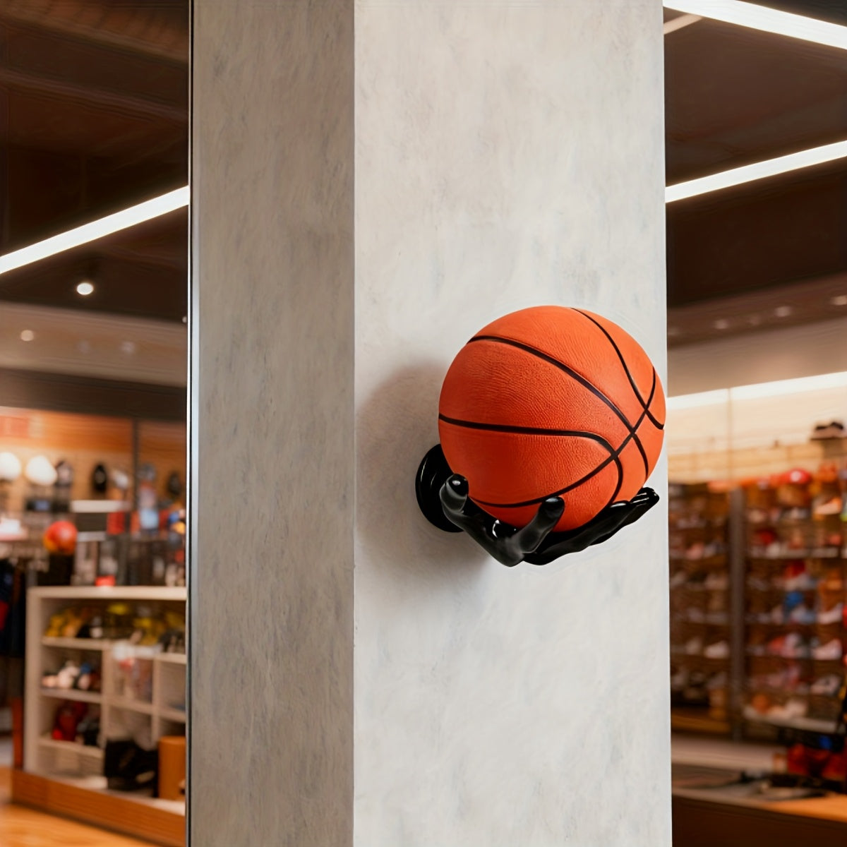 Wall Mounted Hand Shape Sports Memorabilia Display Shelf - Decorative Storage Organizer For Basketball, Football, Volleyball, Rugby Ball Collection