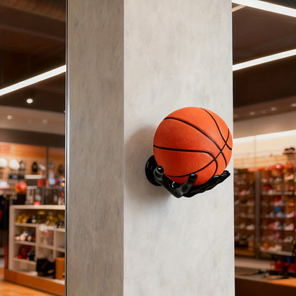 Wall Mounted Hand Shape Sports Memorabilia Display Shelf - Decorative Storage Organizer For Basketball, Football, Volleyball, Rugby Ball Collection