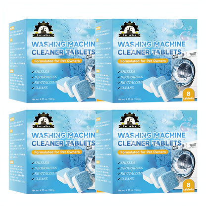 Washing Machine Cleaner Tablets Deep Cleaning Descaler for HE Front Loader Top Load Washer Septic Safe Deodorizer Removes Odor Residue Drum & Tub Seal Cleaner 16 24 32 40 Packs Bulk Value