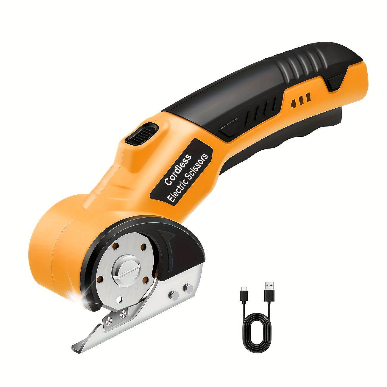 Rechargeable Electric Scissors, Cordless Trimmer for Carpet, Leather, Cardboard & Fabric. Features USB-C Charging & Battery Indicator. Perfect for Sewing, Crafting & A Great Gift for Christmas, Thanksgiving & Halloween.