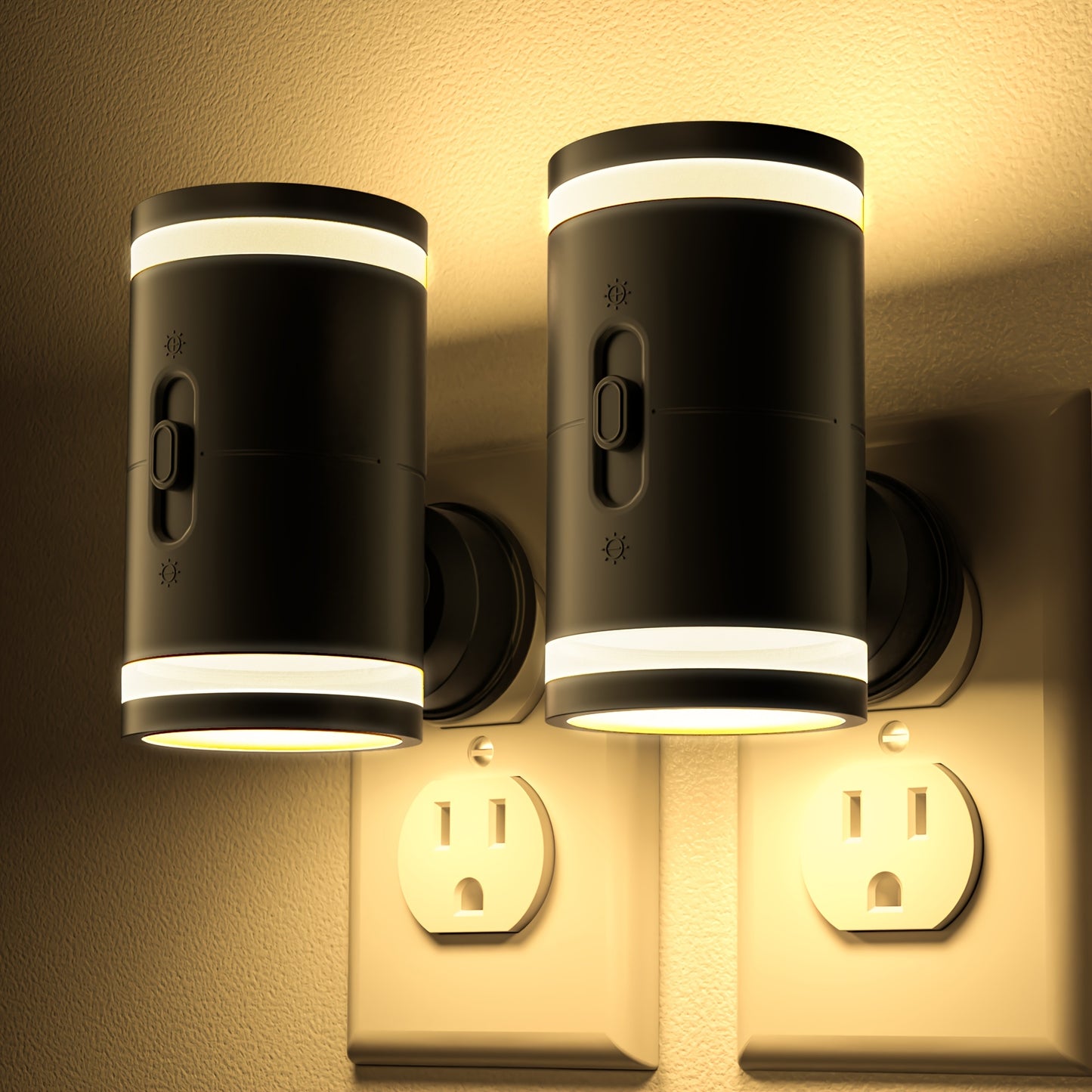 LED Night Light Plug In with Dusk to Dawn Sensor - 5-120LM Adjustable Brightness 3 Color Temperatures, Modern Night Lights for Hallway Bedroom Staircase Bathroom Toddler Room, 2 or 4 Pack