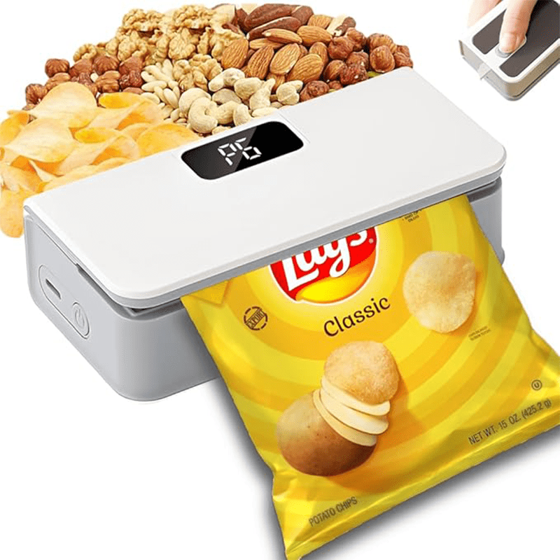 Portable, Multi-Functional Mini Sealer, Snack Sealer, USB Rechargeable - Suitable for Fruits, Vegetables, Snacks, Chips - an Essential Tool for Outdoor Picnics, Compact Design, Sturdy Construction, Built-In Cutter Is Perfect for Home Kitchen Use