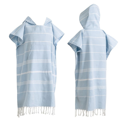 Turkish Wearable Beach Towel Sandproof Cotton Large Surf Poncho Hooded Wetsuit Changing Towel Quick Drying Sandproof, Thin Hooded Bathrobe, Lightweight, Suitable for Swimming, Bathing, Diving, Beach Surfing, Bathroom Accessory, Beach Essentials