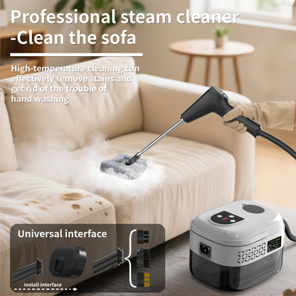High-pressure And High-temperature Steam Cleaner, Household Steam Cleaner Handheld, High-temperature Carpet Cleaner, Easy to Carry, LCD Display, Multi-speed Control Button, Suitable for Kitchen Fume, Sofa, Tile Gap Cleaning