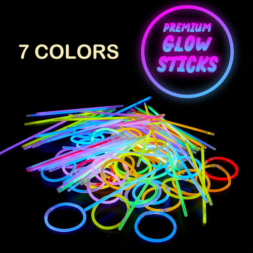 Gift for Her/Him 300pcs Glow Sticks Bulk 8" Glowsticks, Glow Stick Bracelets Necklaces, Glow in The Dark Party Favors, Easter, Christmas, Halloween Party Supplies Pack, Football Party Supplies, Halloween Party Favors Gifts