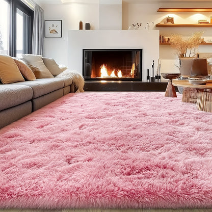 An 8X10 Feet Luxurious Large Rug Designed for The Living Room, Featuring a Fuzzy Plush Texture, This Fluffy Modern Shag Carpet Is Non-Slip And Soft, Perfect for Bedrooms, Study Rooms, Teen Dorms, And As a Home Decor Item Or Christmas Gift