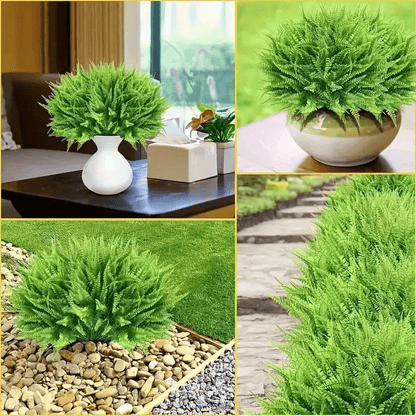 10 pack Artificial Plants Fake Boston Fern Plastic Fake Ferns Large Faux Ferns for Outdoor Artificial Greenery Plants for Indoor Garden Office Porch Home Decor