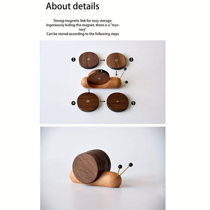 Real Wood Cartoon Snail Relaxing Creative Tea Coaster Decoration Heat Insulation Tea Coffee Coaster