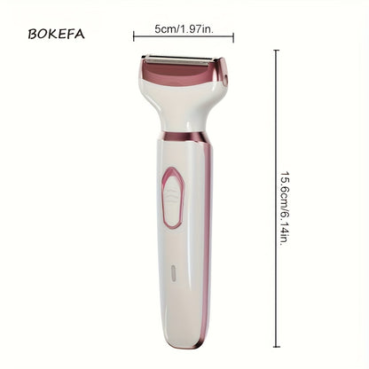 Rechargeable Electric Razor for Women, 4-in-1 Painless Grooming Kit, Wet & Dry, Face Nose Legs Underarm Bikini Trimmer, Portable & Rechargeable