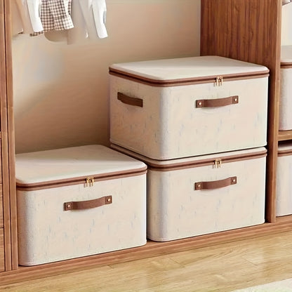 2 Pack Foldable Storage Bins With Lids- Large Capacity, Space Saving Storage Organizer For Clothes, Blankets, Books, Under-Bed Storage
