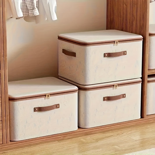 Foldable Storage Bins with Lids 2 Pack - Large Capacity Collapsible Storage Boxes Organizer for Clothes, Blankets, Books, Toys, Under Bed Storage, Closet Shelf