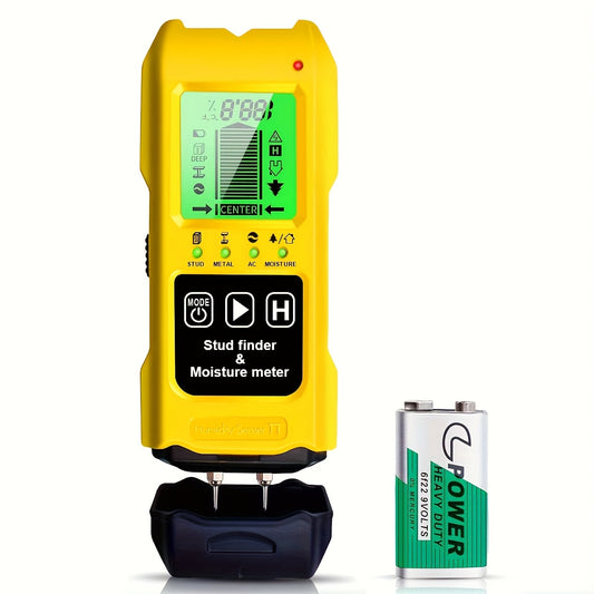 Stud Finder Wall Scanner 7-in-1 with LCD Display & Sound Alert Wood Metal AC Wire Detector Moisture Meter Temperature Sensor for DIY Home Construction