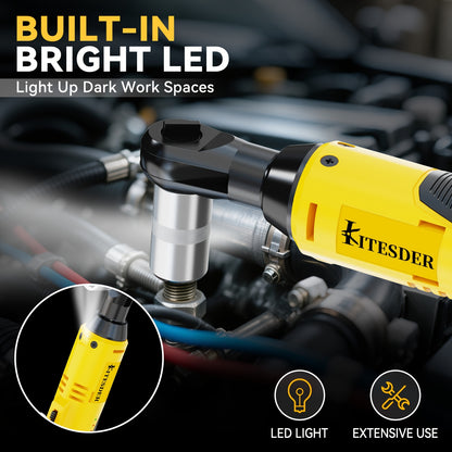 KITESDER12V Electric Ratchet Wrench Set, 400 RPM Ratchet Wrench, 3/8" Power Ratchet Tools with Variable Speed, 7 Sockets, 2 Packs 2.0Ah Lithium-Ion Battery And Fast Charger for Pipeline Maintenance.Christmas Gift, Local Warehouse