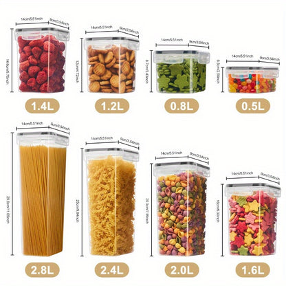 18/48/72/84pcs Storage Box with LIDS, Labels And Markers, A Sealed Storage Container for Kitchen Pantry, Suitable for Sugar, Flour And Baking Supplies, Kitchen Storage Equipment And Storage, Kitchenware (9/24/36/42 Cans +9/24/36/42 LIDS)