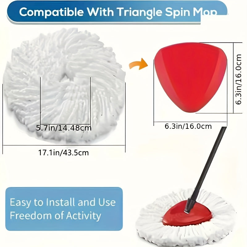 2/5/10/20-pack Microfiber Rotary Mop Replacement Heads - 360-degree Cleaning Triangular Mop Heads, Suitable for Rotary Mop Systems, Enhancing Floor Cleaning Efficiency