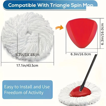 2/5/10/20-pack Microfiber Rotary Mop Replacement Heads - 360-degree Cleaning Triangular Mop Heads, Suitable for Rotary Mop Systems, Enhancing Floor Cleaning Efficiency