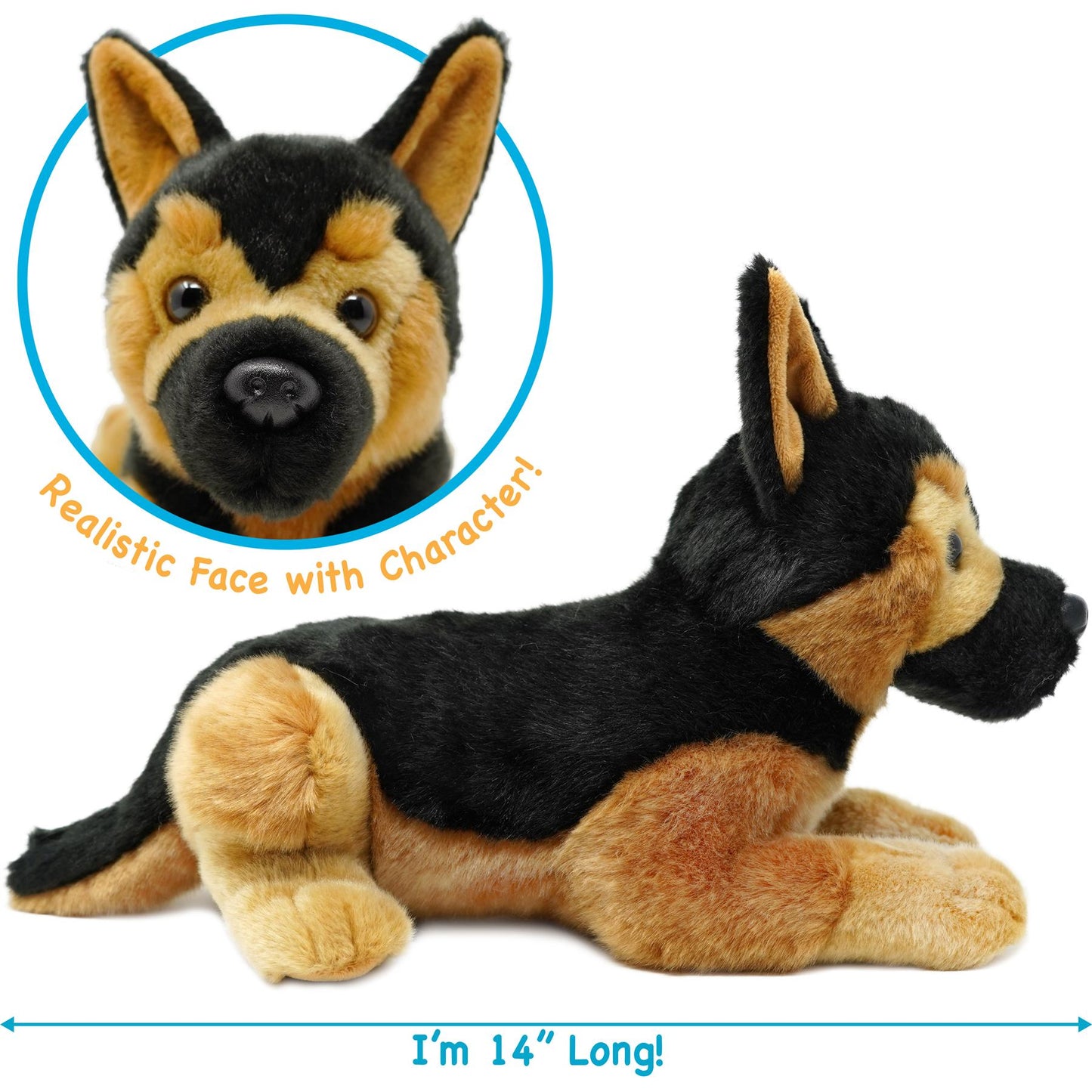Gretchen The German Shepherd - 15 Inch Stuffed Animal Plush - By Viahart