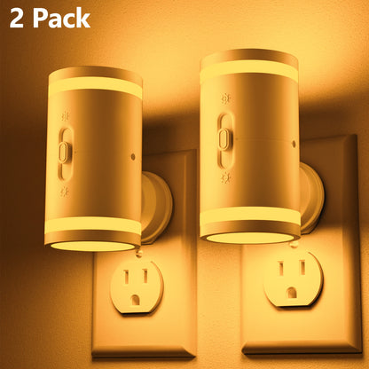 LED Night Light Plug In with Dusk to Dawn Sensor - 5-120LM Adjustable Brightness 3 Color Temperatures, Modern Night Lights for Hallway Bedroom Staircase Bathroom Toddler Room, 2 or 4 Pack