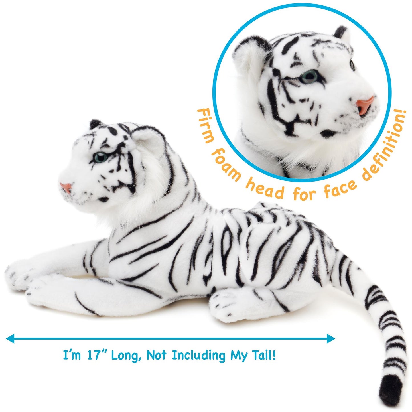 Saphed The White Tiger - 17 Inch Stuffed Animal Plush - By Viahart